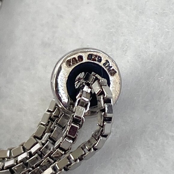 Sterling Silver 925 FAS Oval Blue Topaz XO Bolo Style Box Chain Tennis Bracelet - Picture 8 of 16